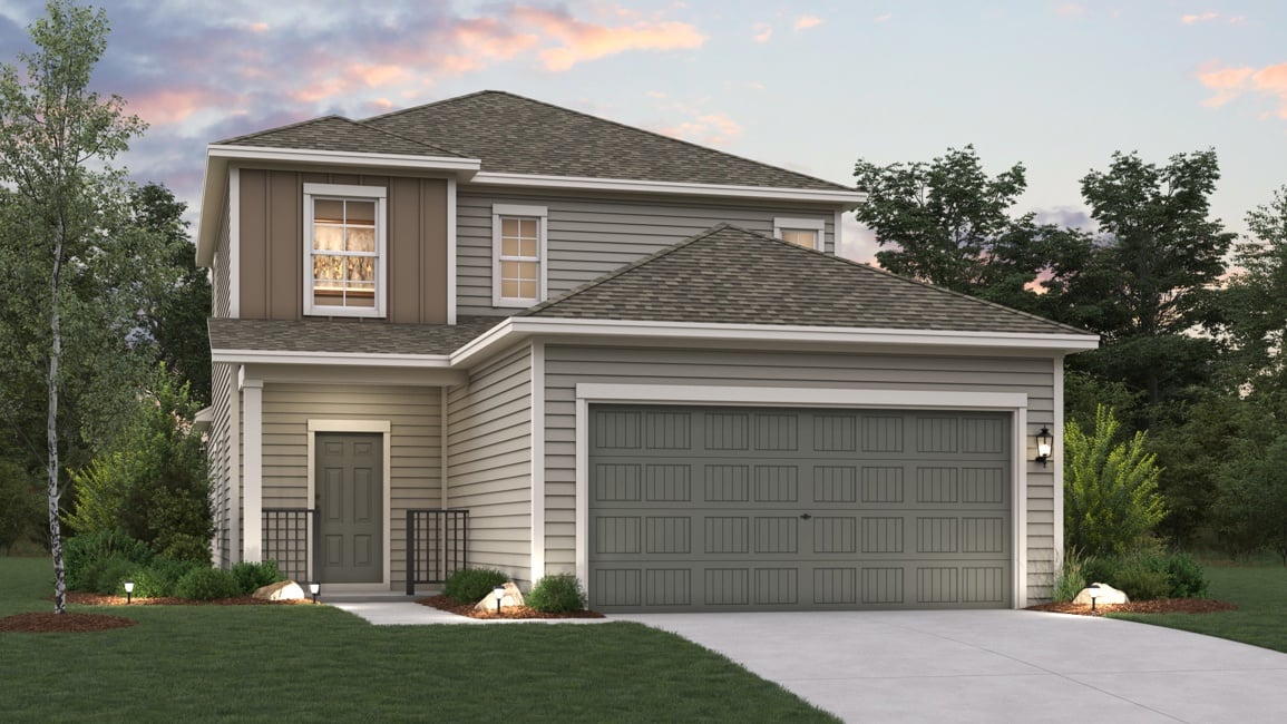 A house with a garage.