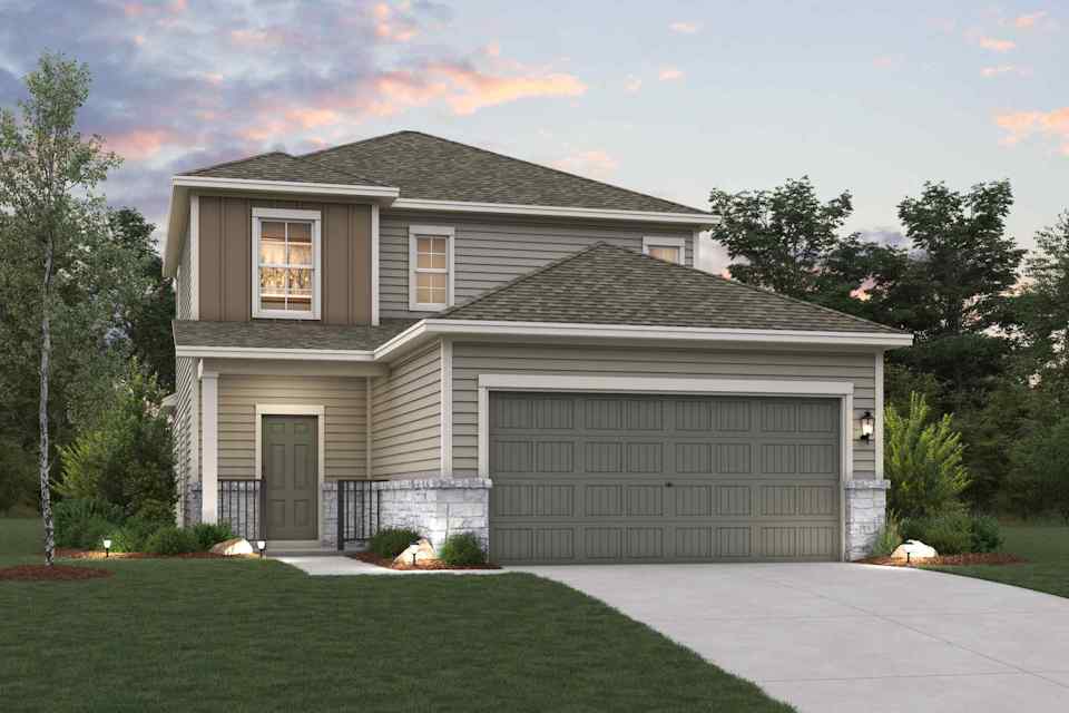 A house with a driveway.