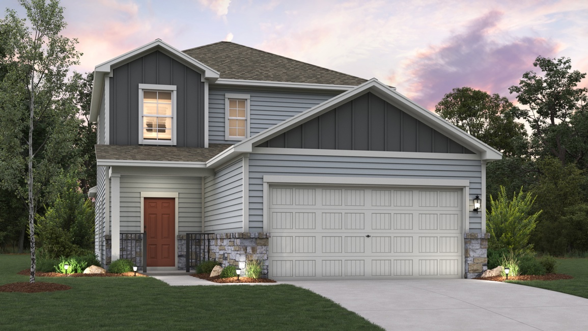 A house with a garage.