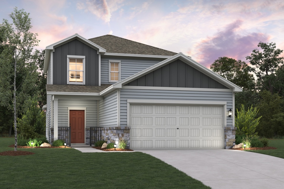 A house with a garage.