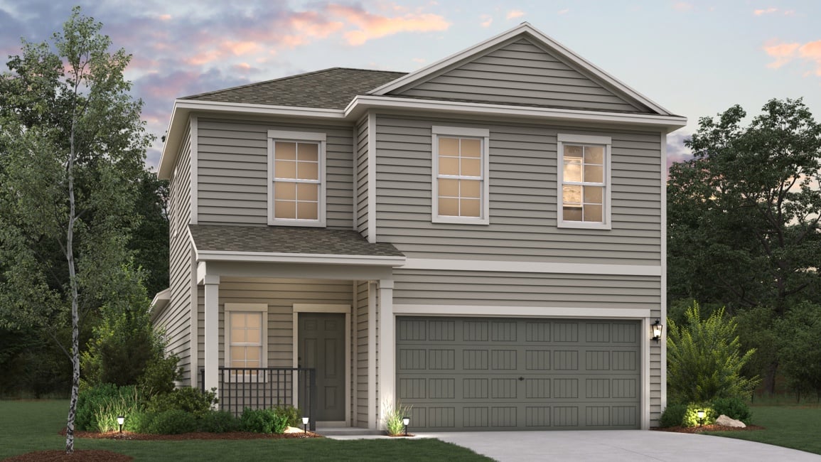 A house with a garage.