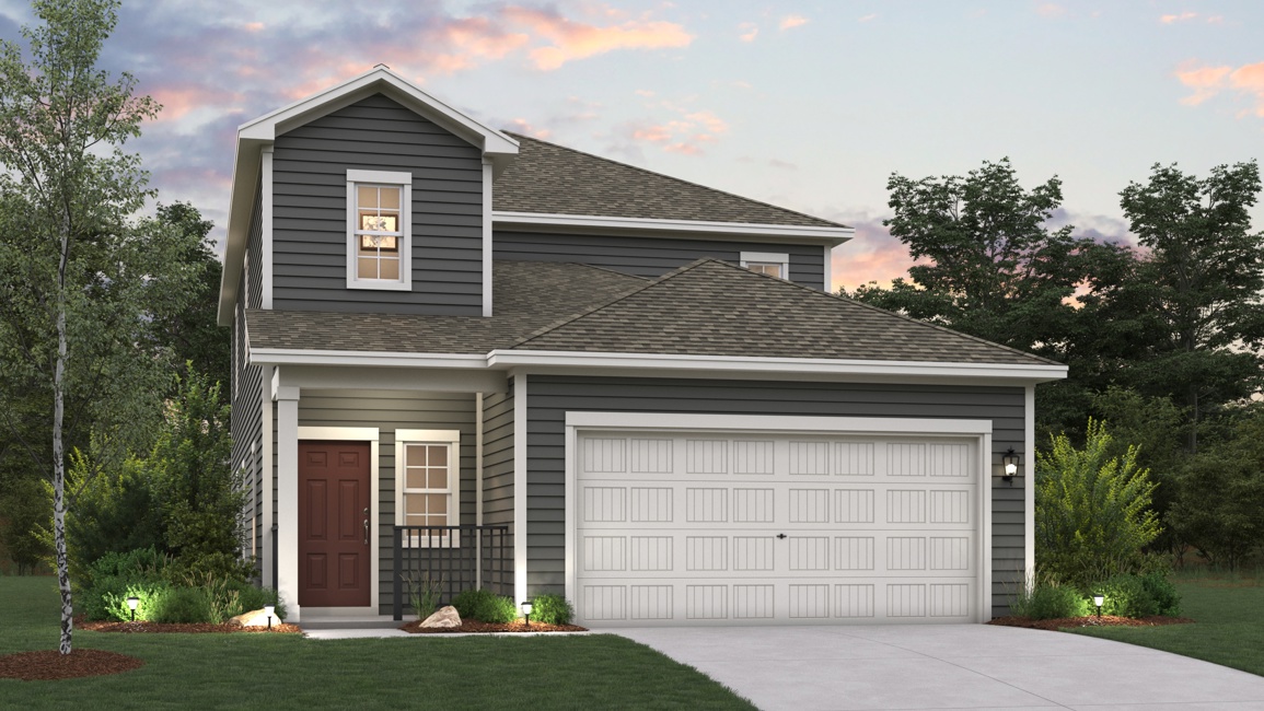 A house with a garage.