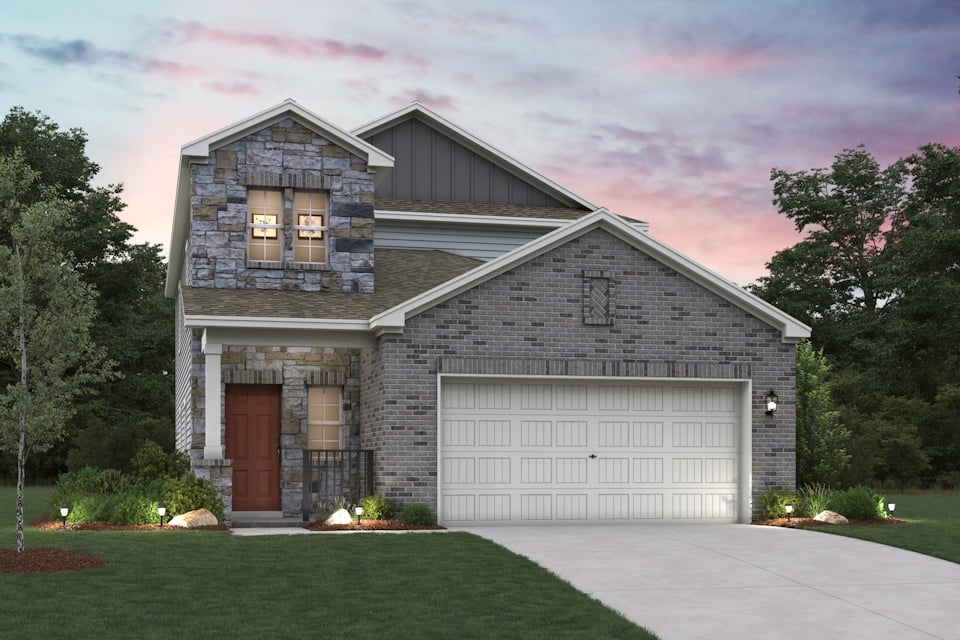 A house with a garage.