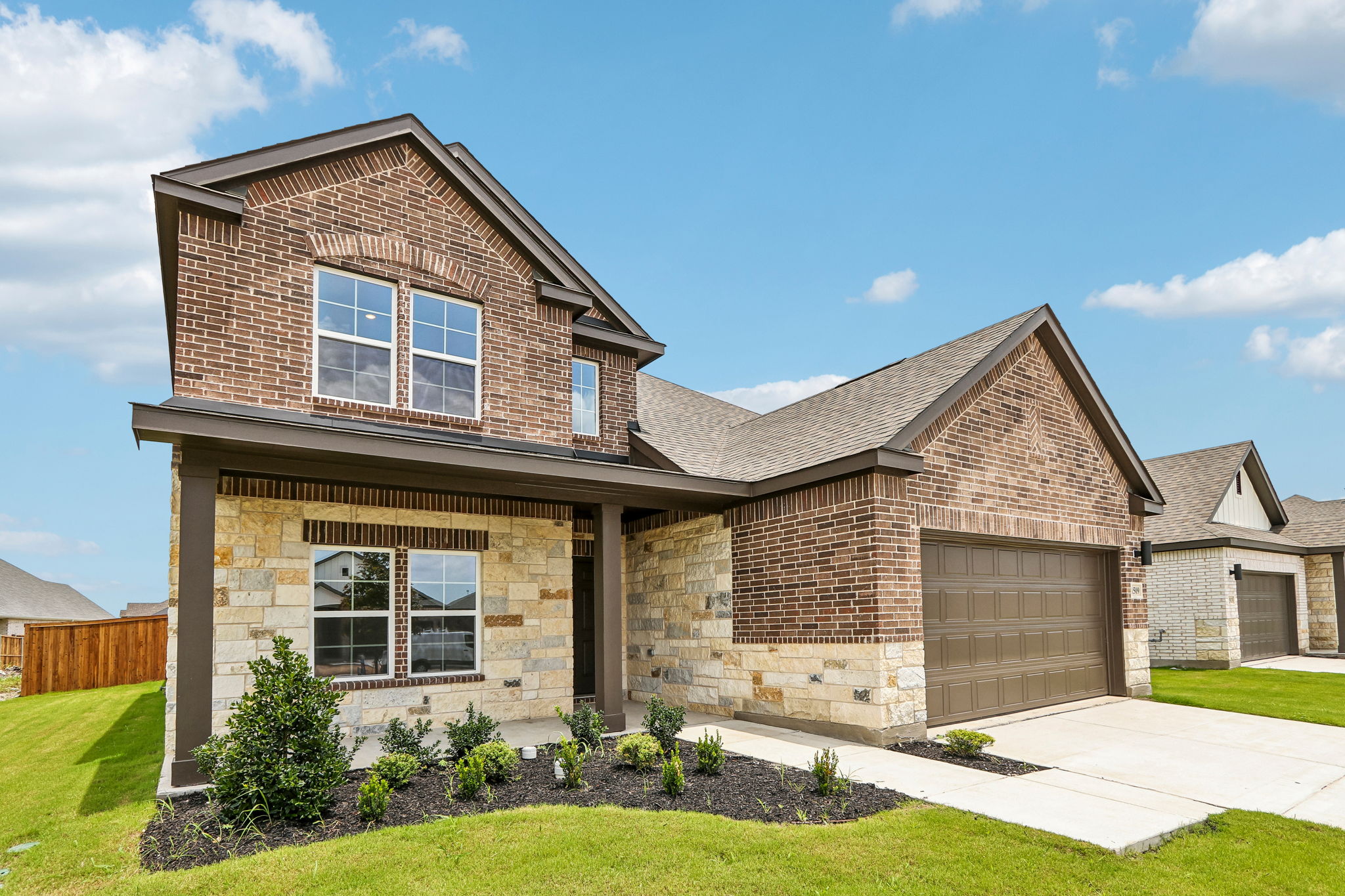 A house with a driveway.