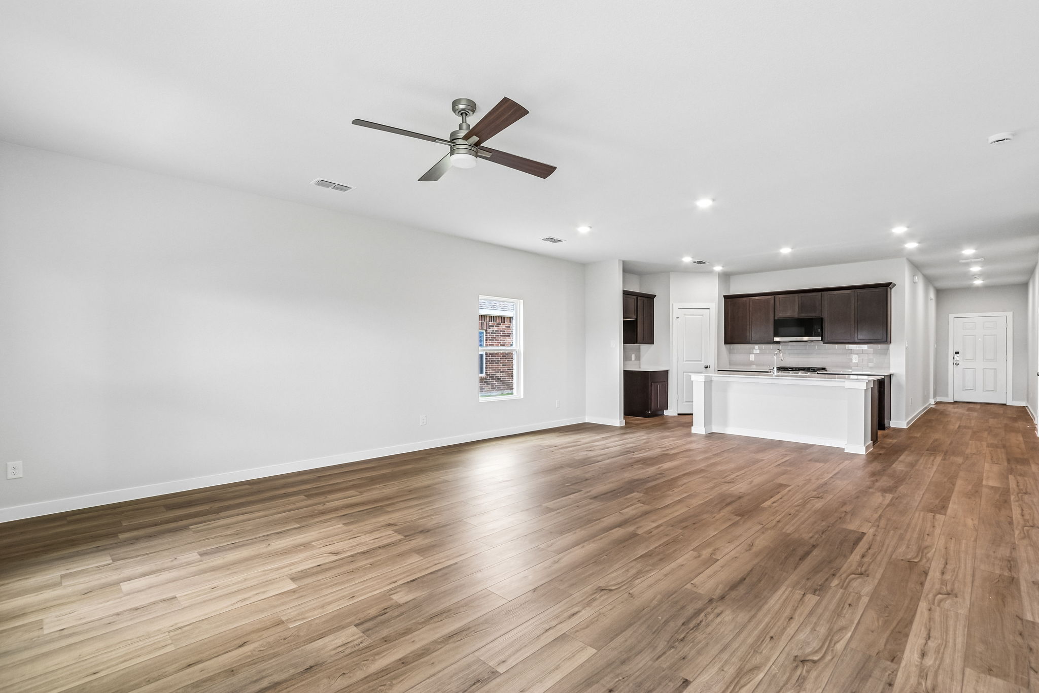 A large empty living room.