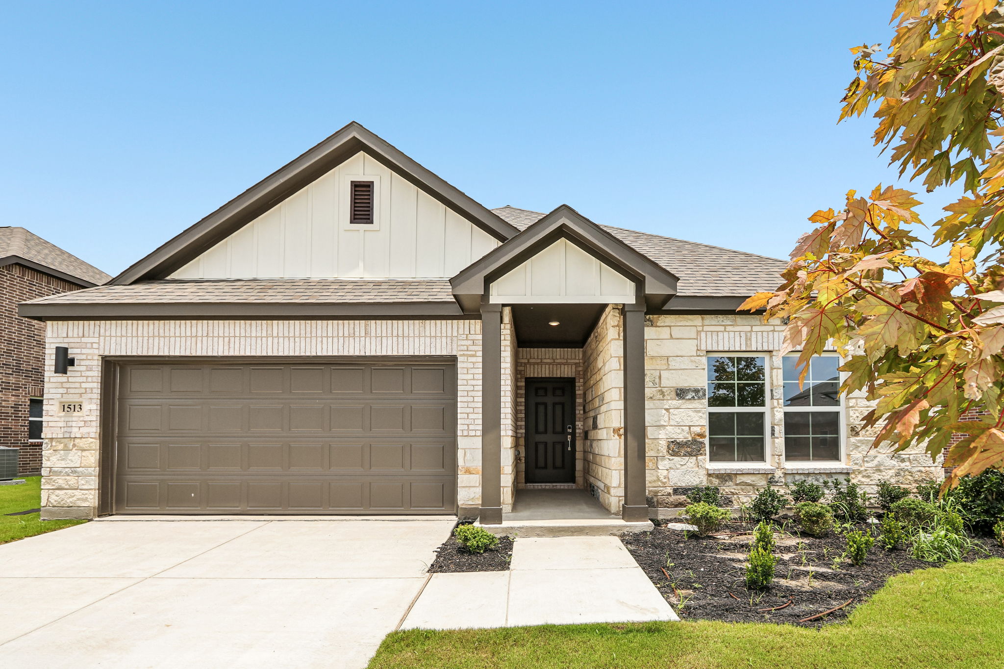 A house with a garage.