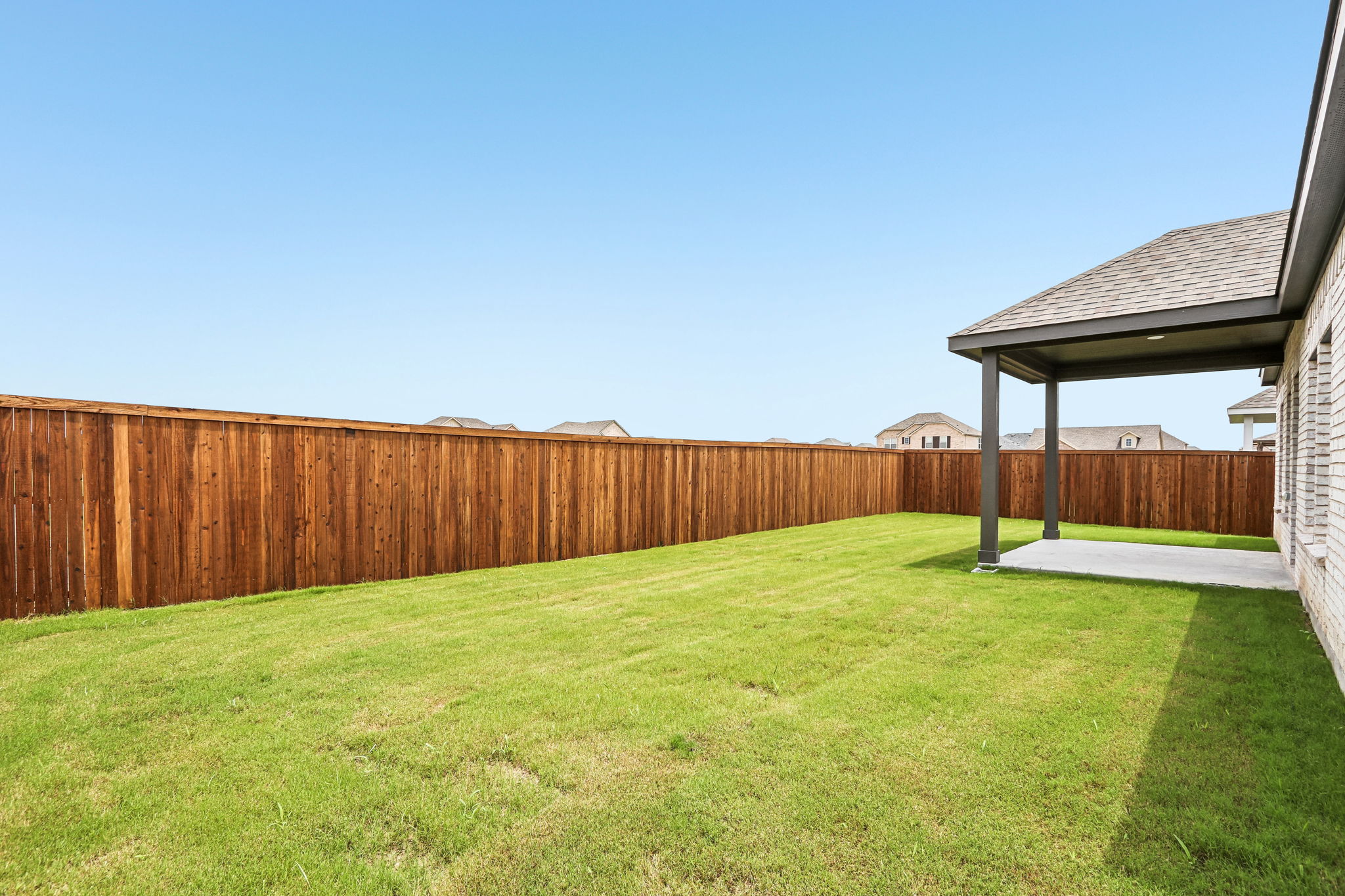A fenced in yard.