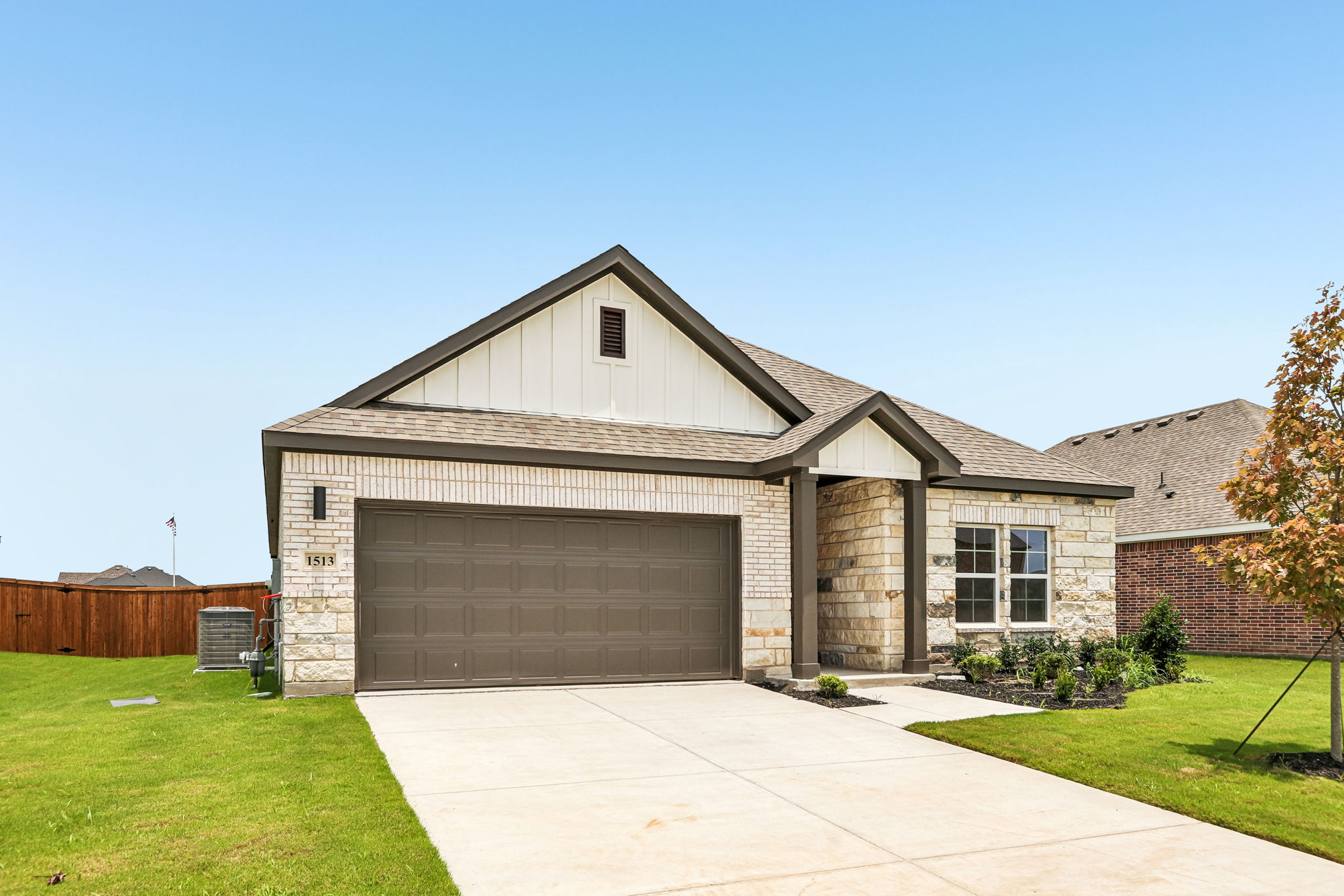A house with a garage.