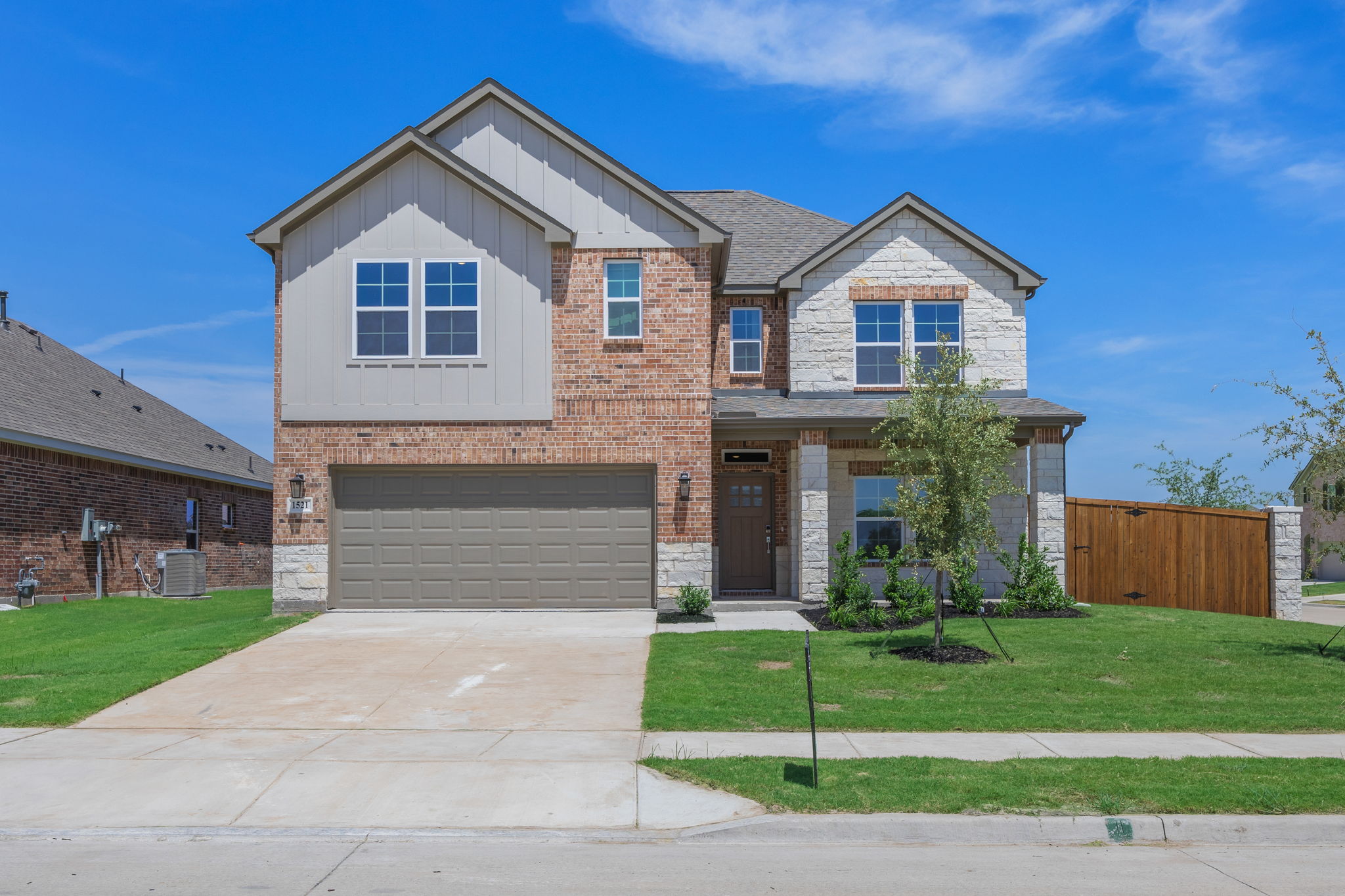 A house with a driveway.