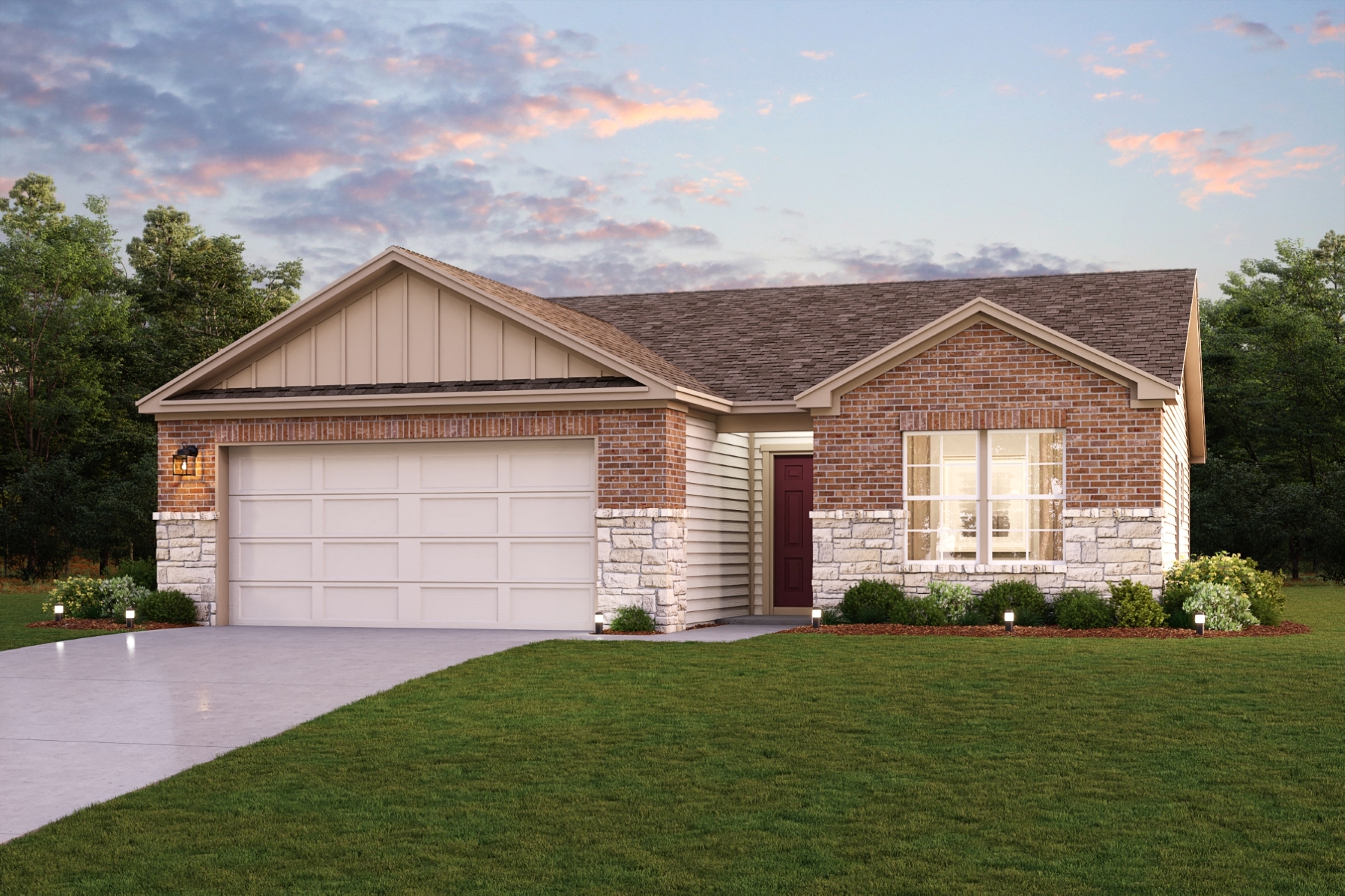 A house with a garage.