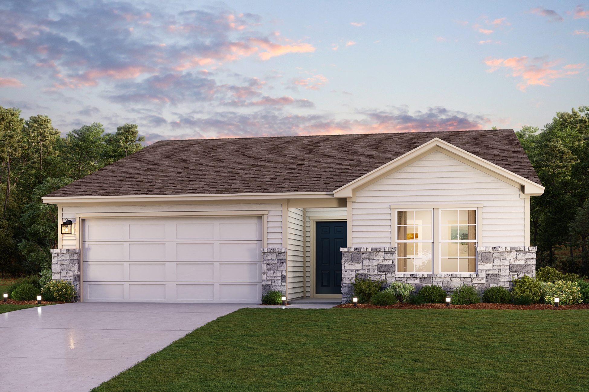 A house with a garage.