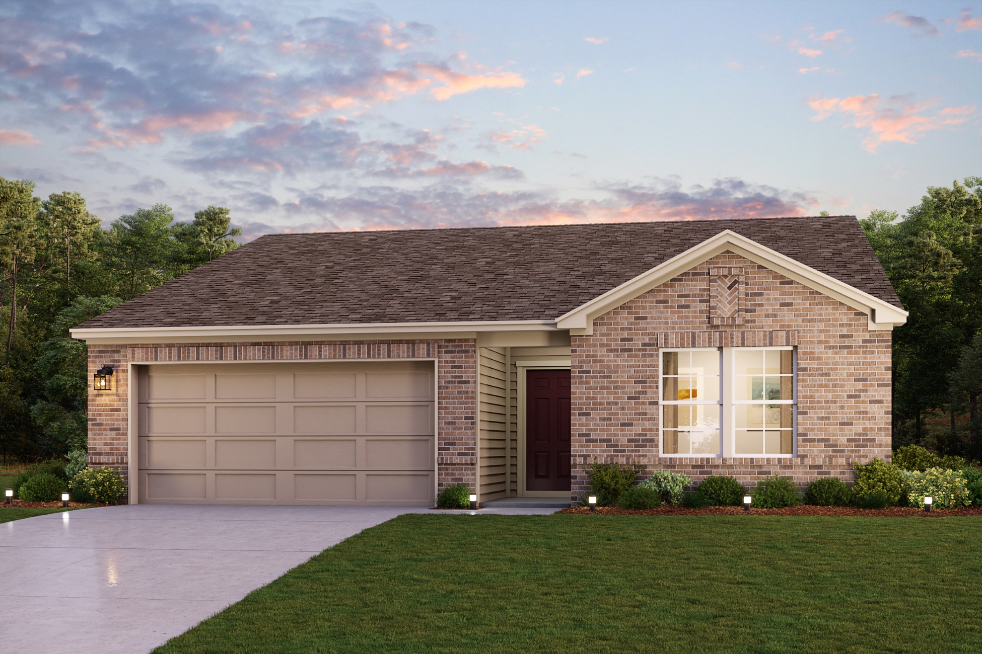 A house with a lawn.