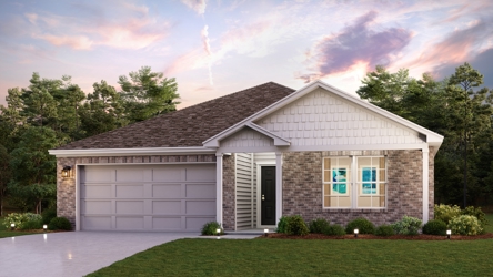 A house with a garage.