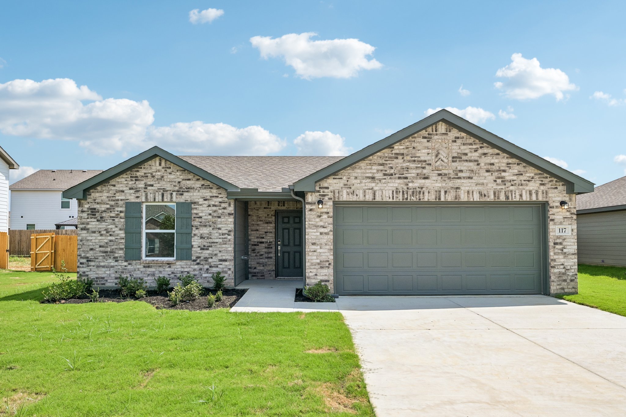 A house with a garage.