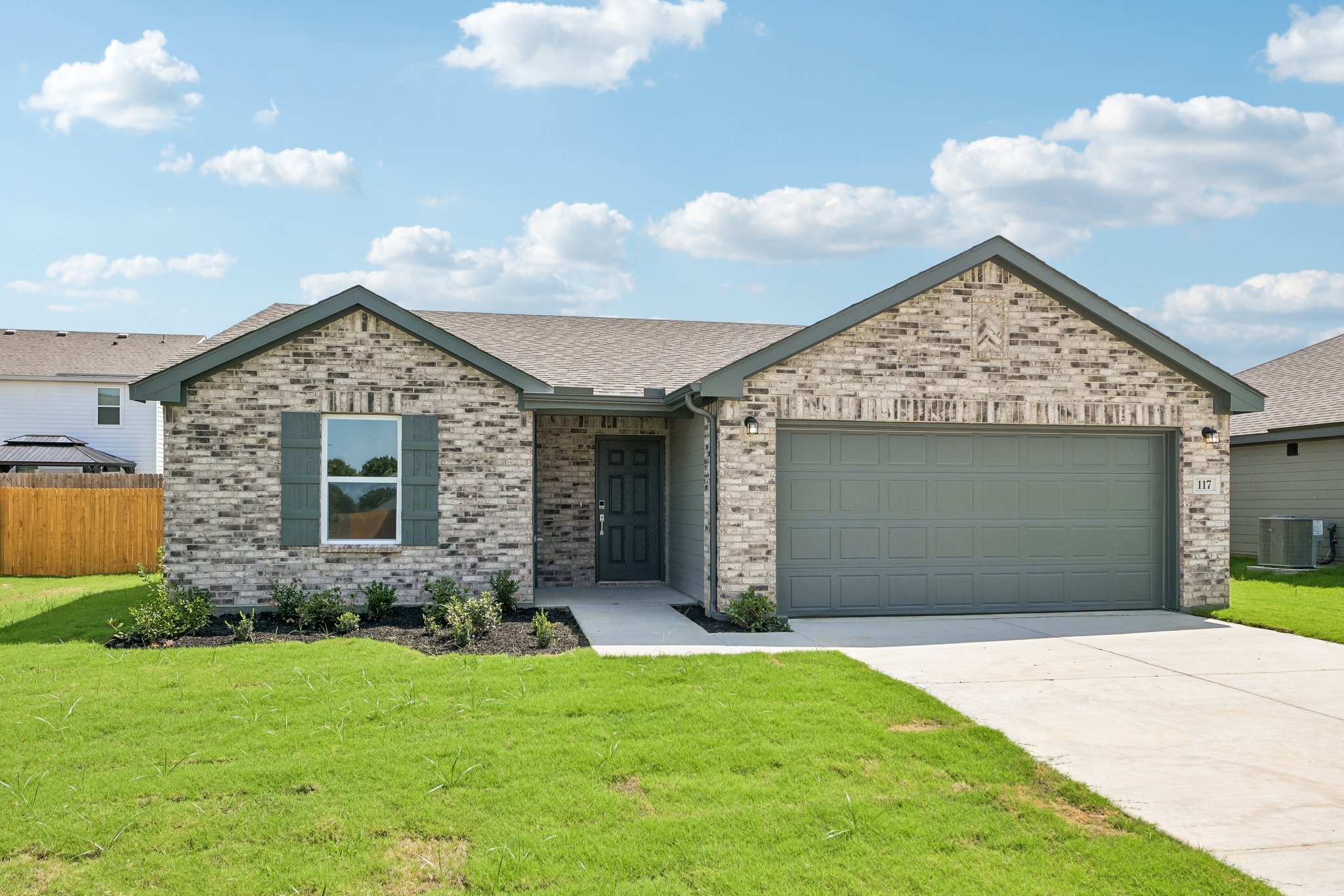 A house with a garage.