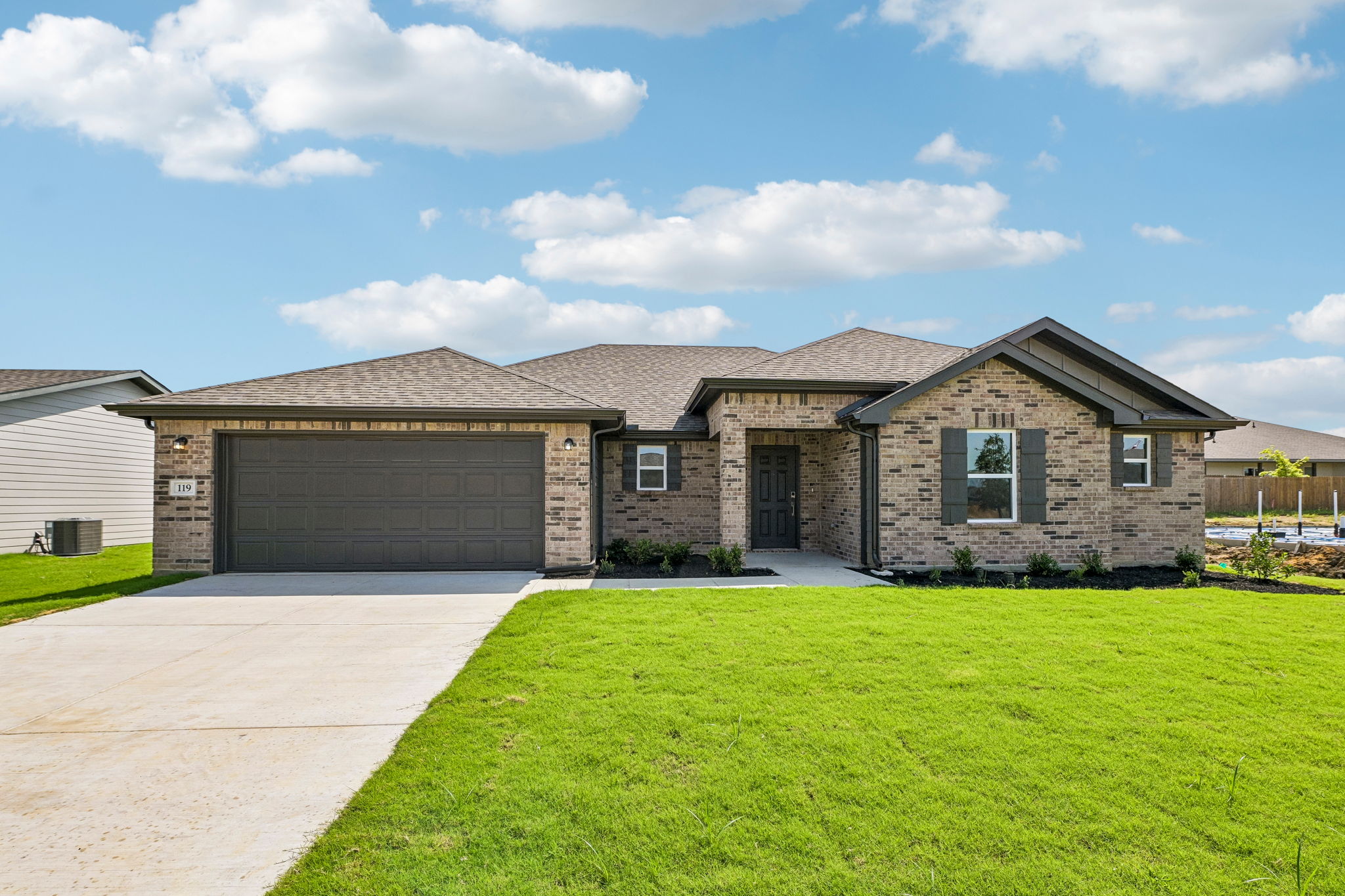 A house with a driveway.