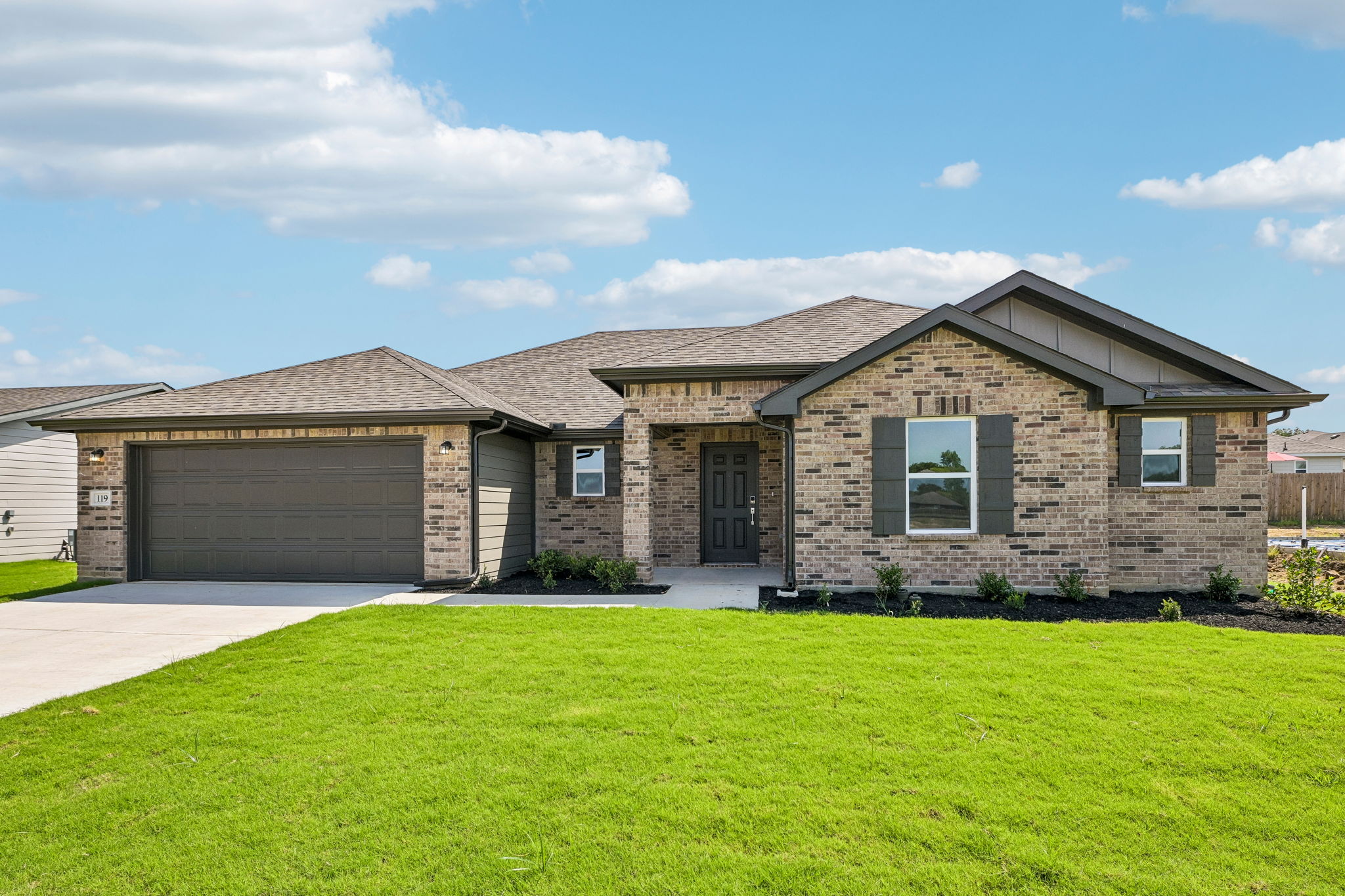A house with a garage.