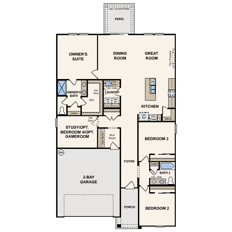 The Emily first floor plan in Dallas by Century Communities
