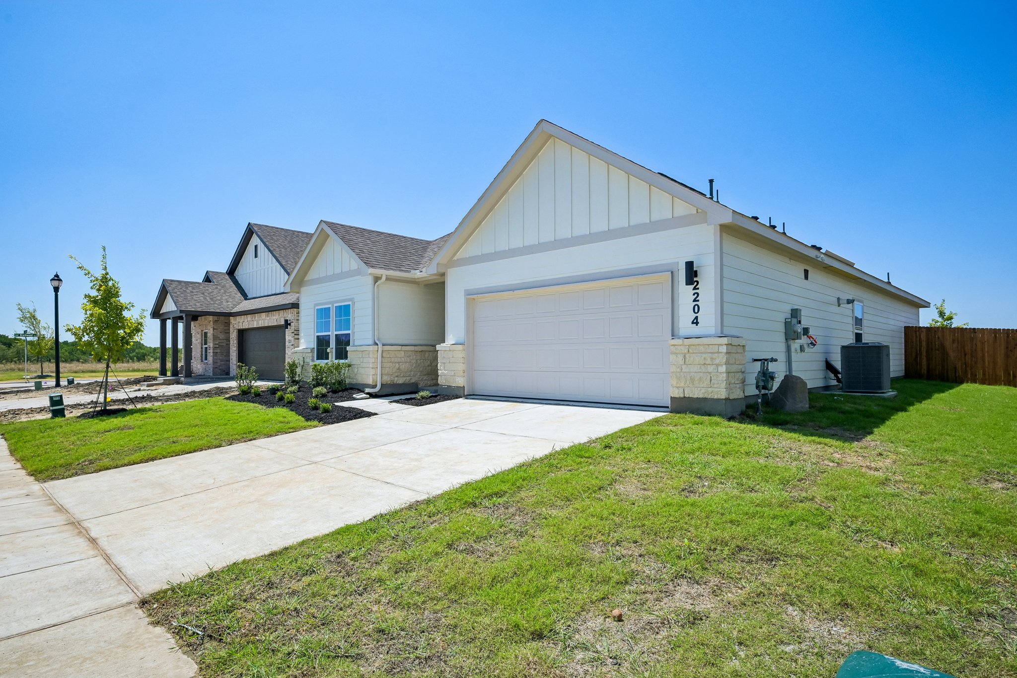 A house with a garage.