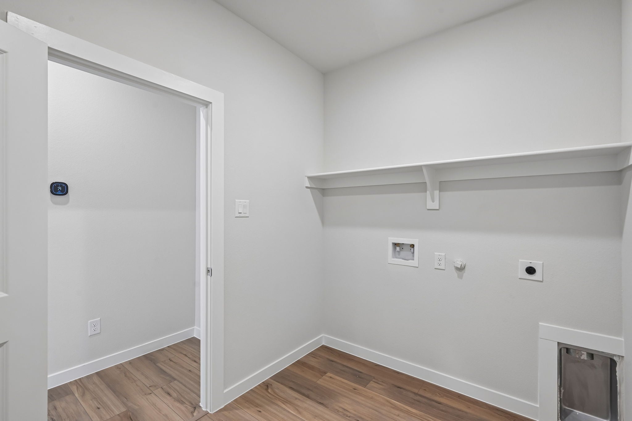 A room with white walls.