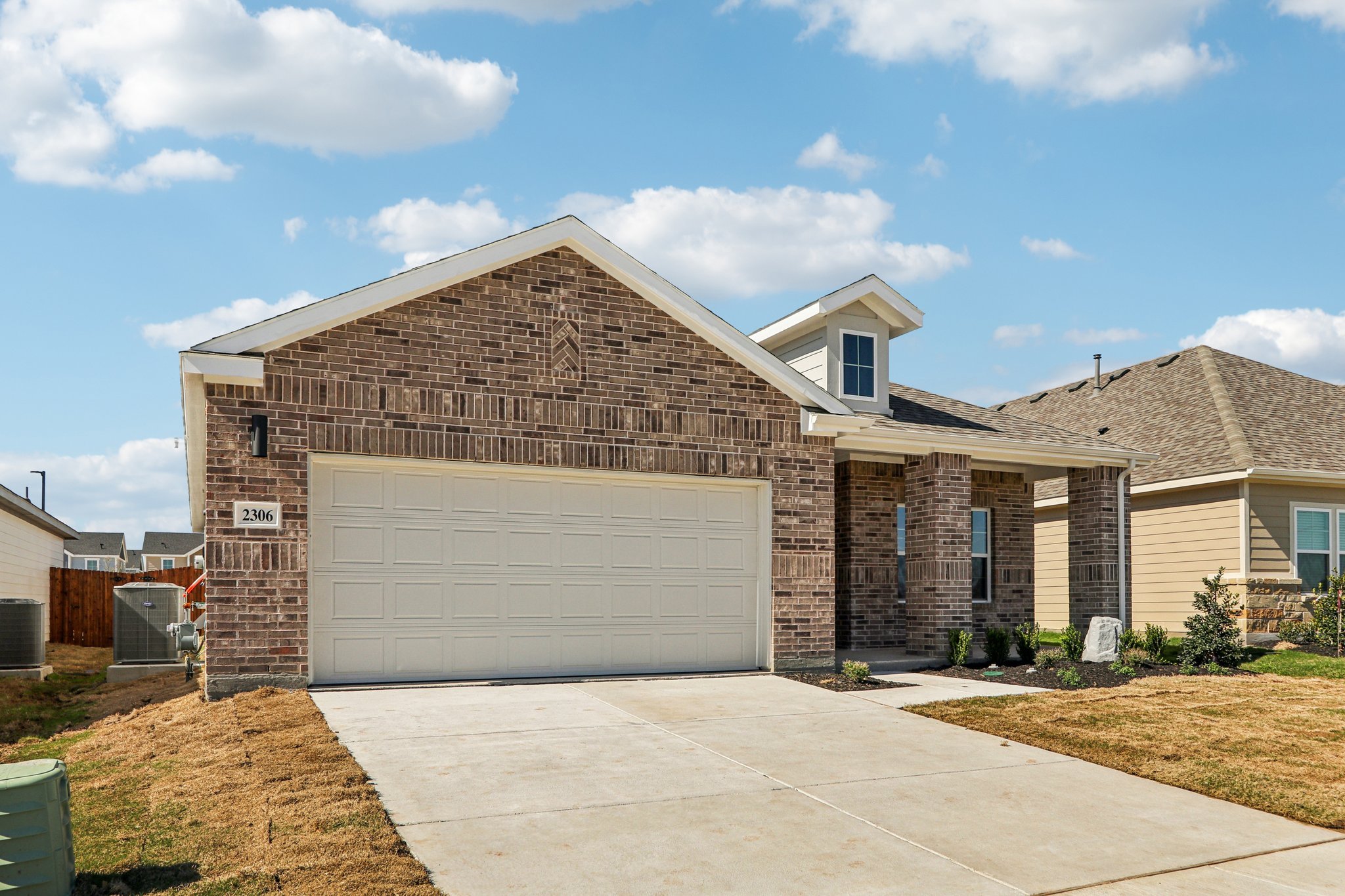 A house with a garage.