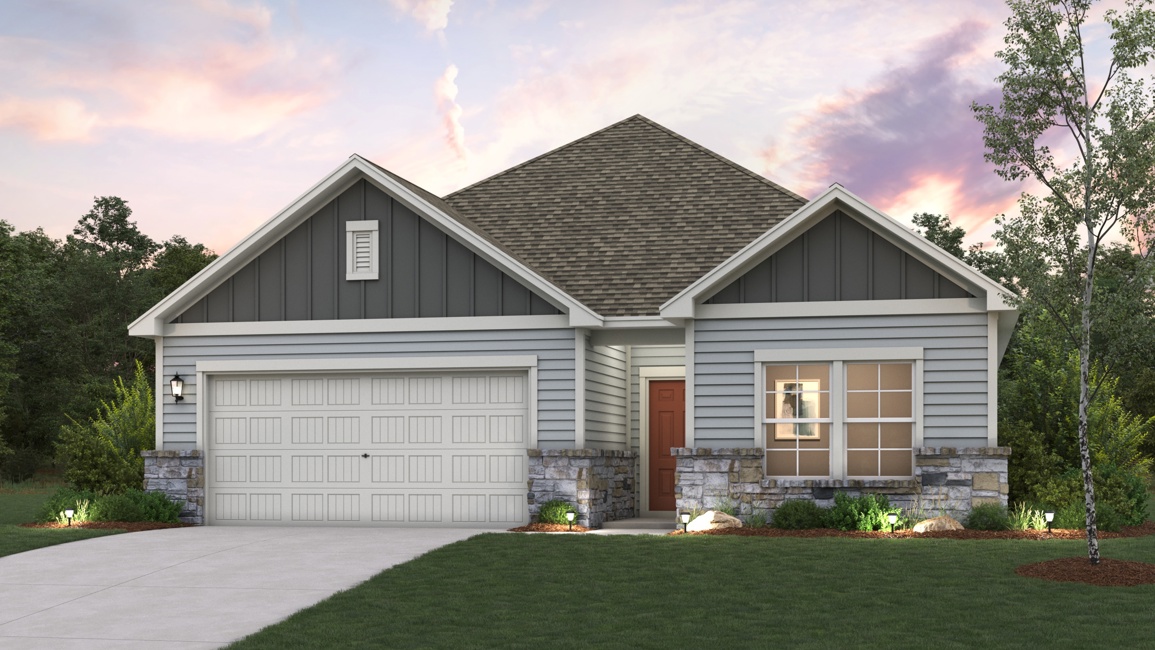 A house with a garage.