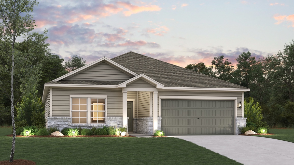 A house with a driveway.