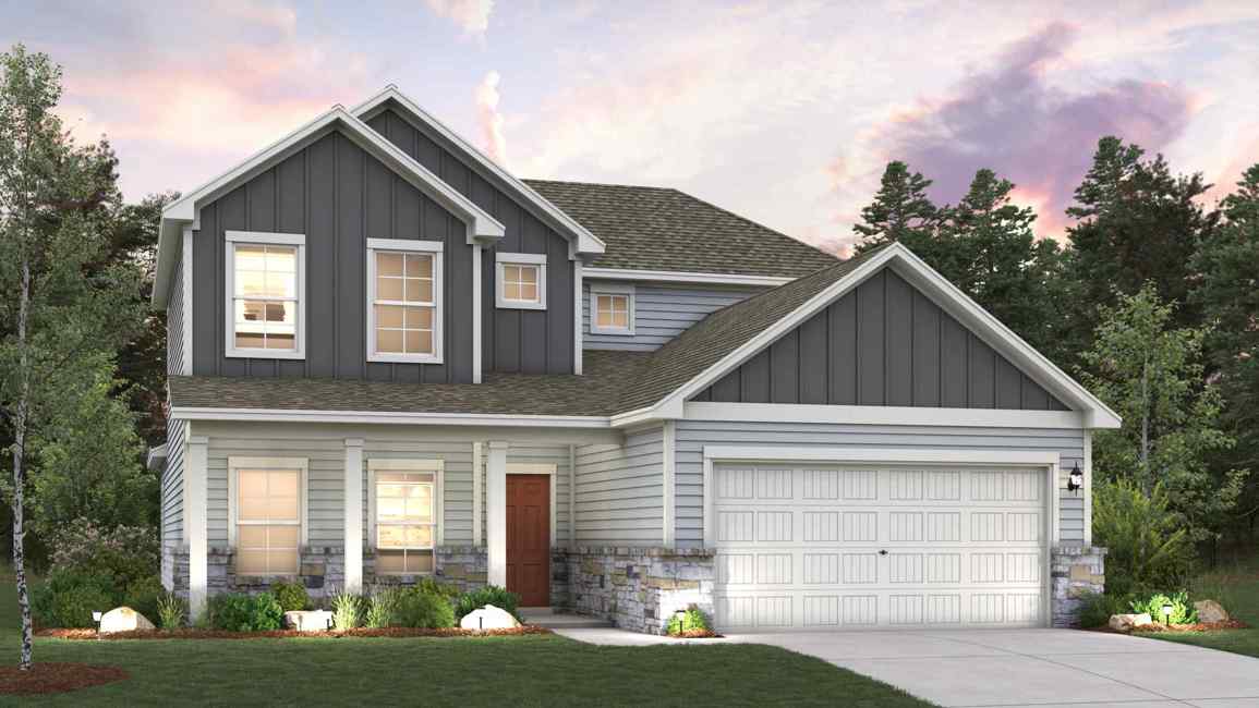 A house with a garage.