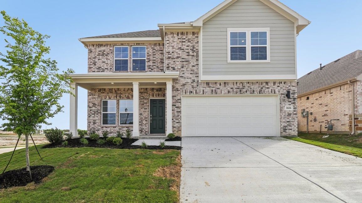 A house with a garage.