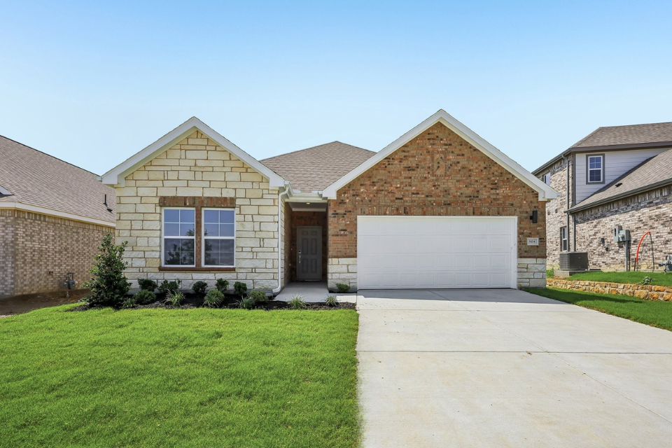 A house with a garage.