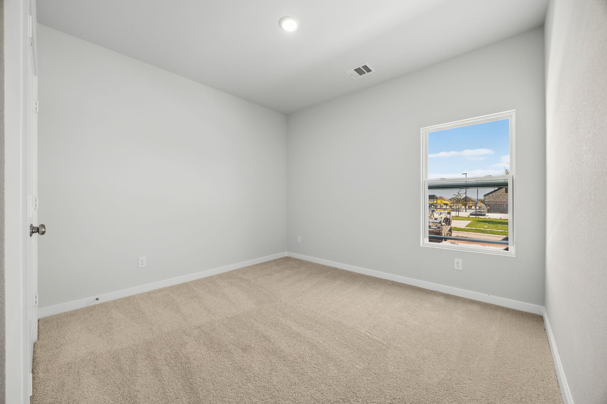 A room with a window.