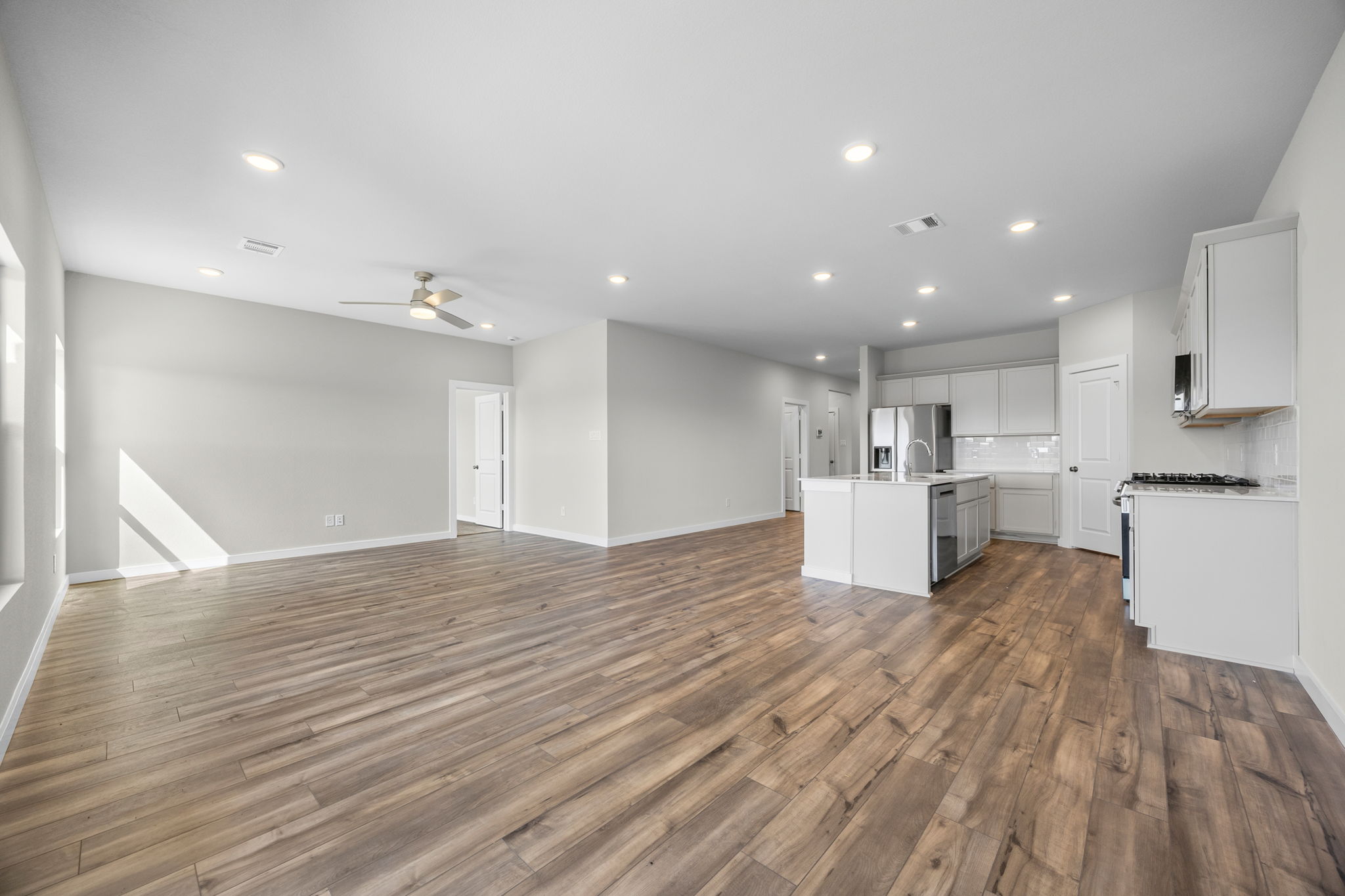 A large empty kitchen.
