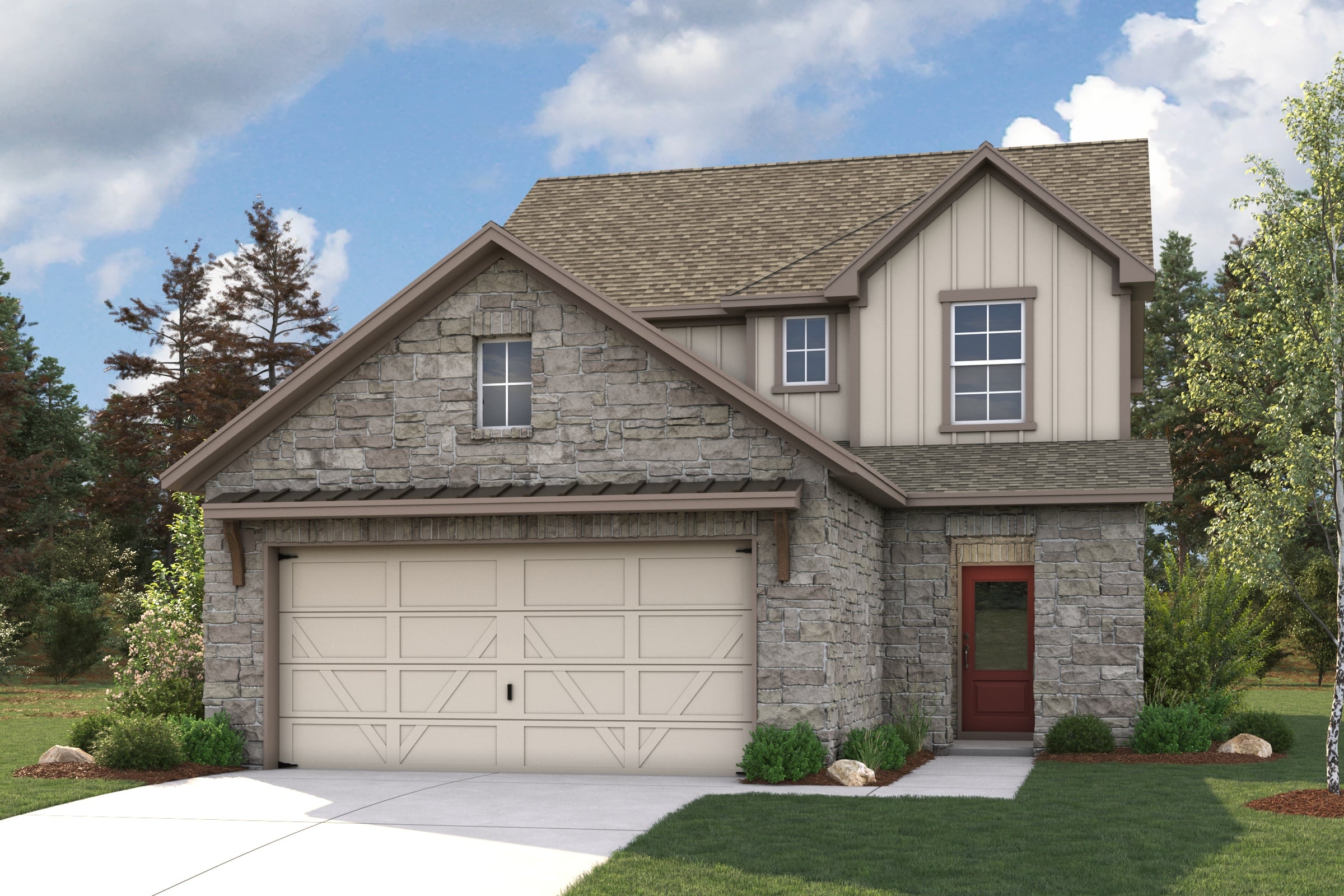 A house with a garage.