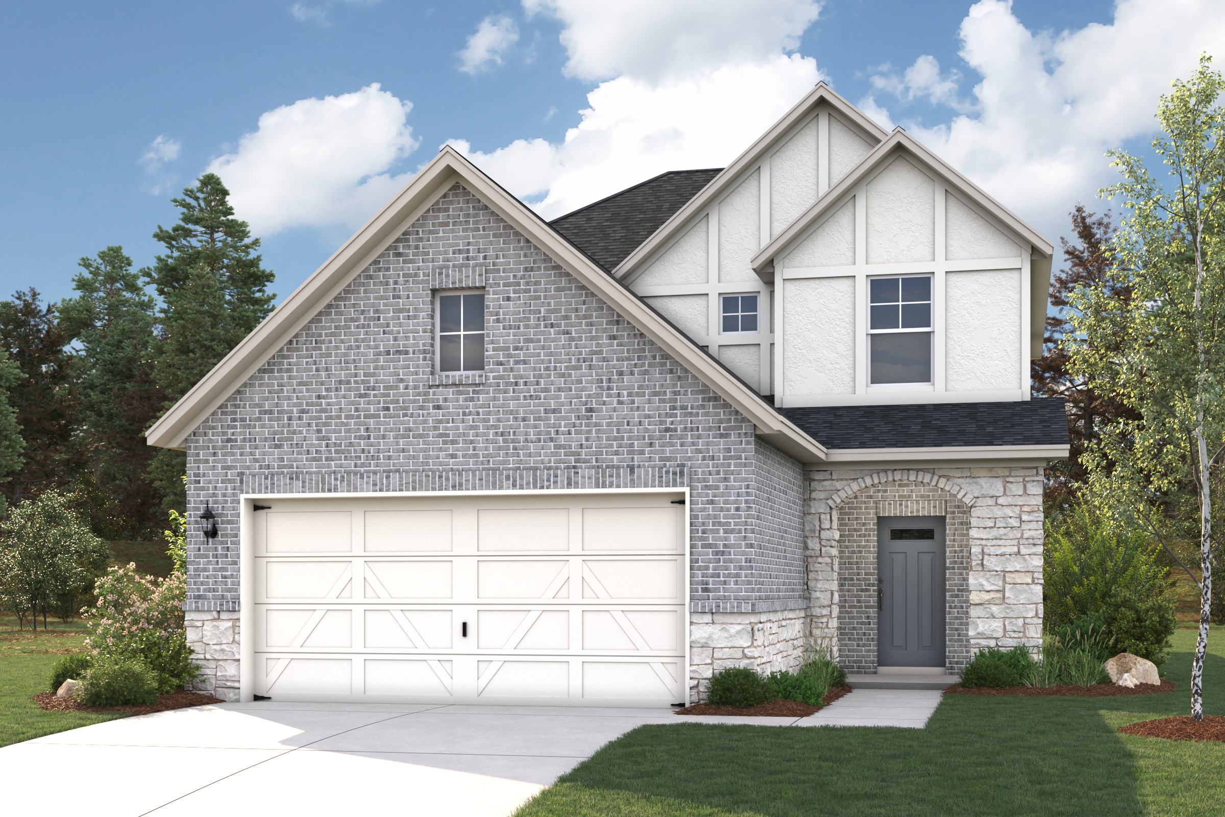 A house with a garage.