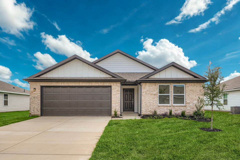 A house with a garage.