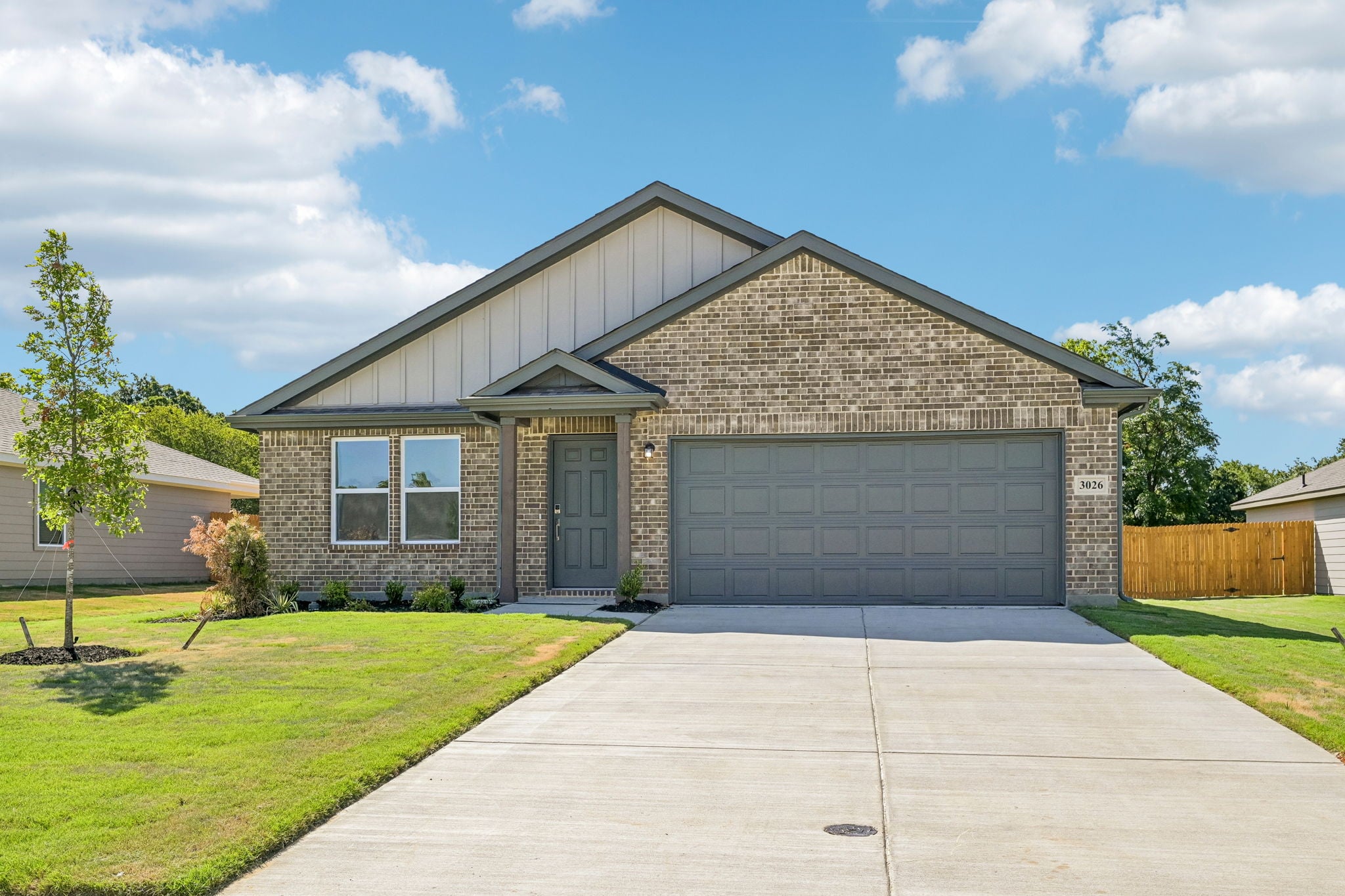 A house with a garage.