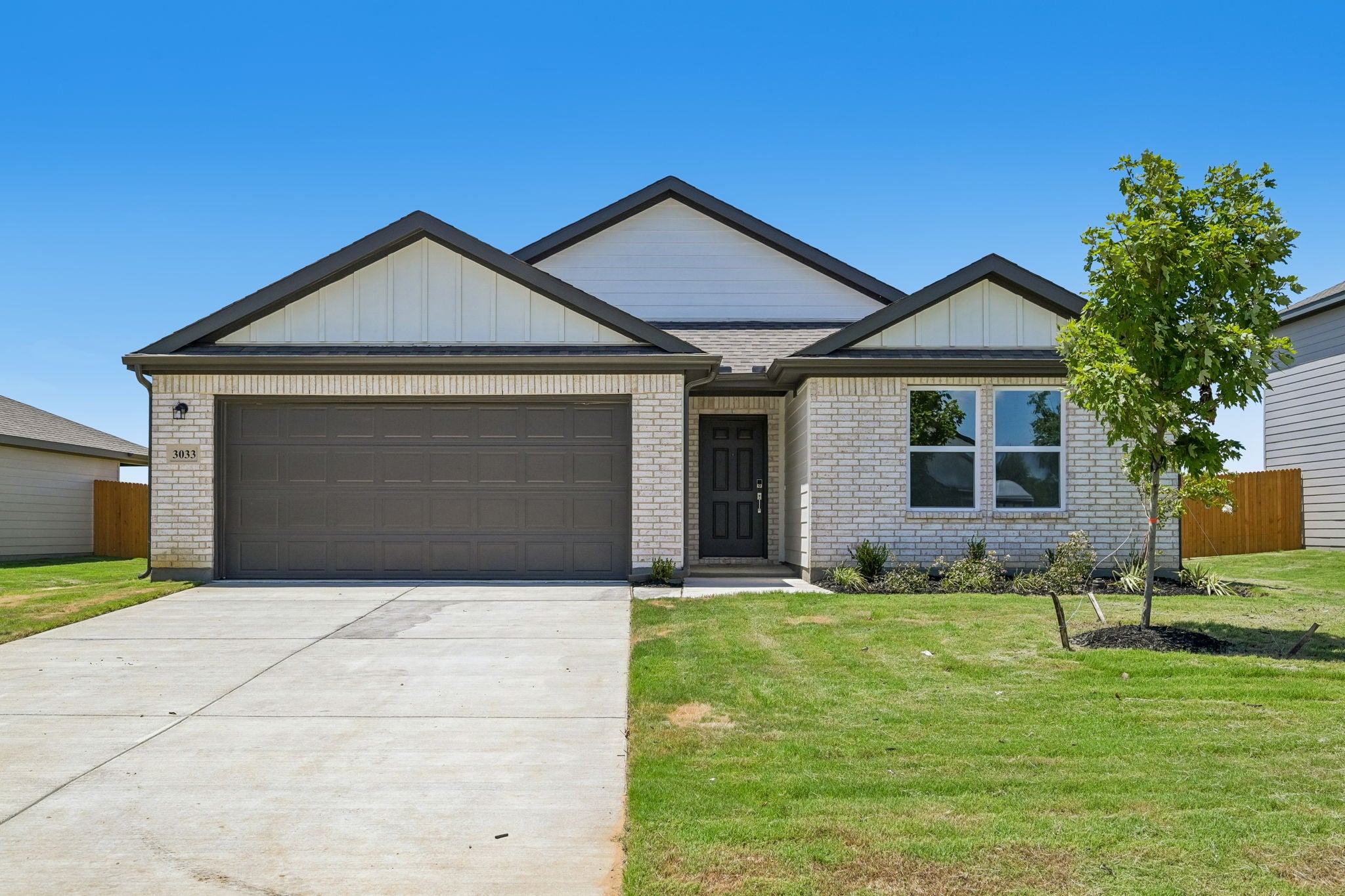 A house with a garage.