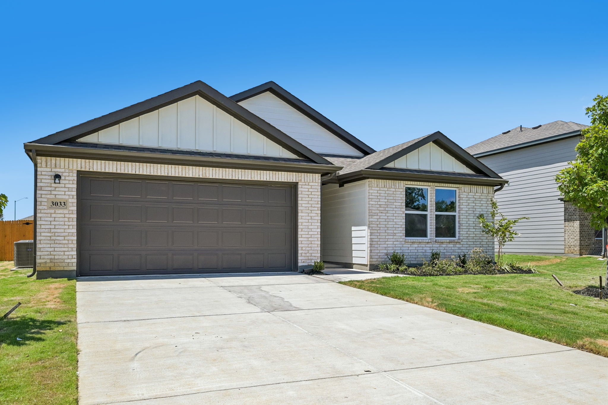 A house with a garage.