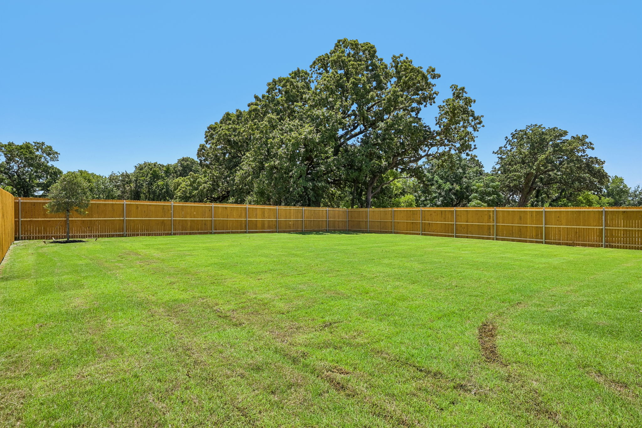 A fenced in field.