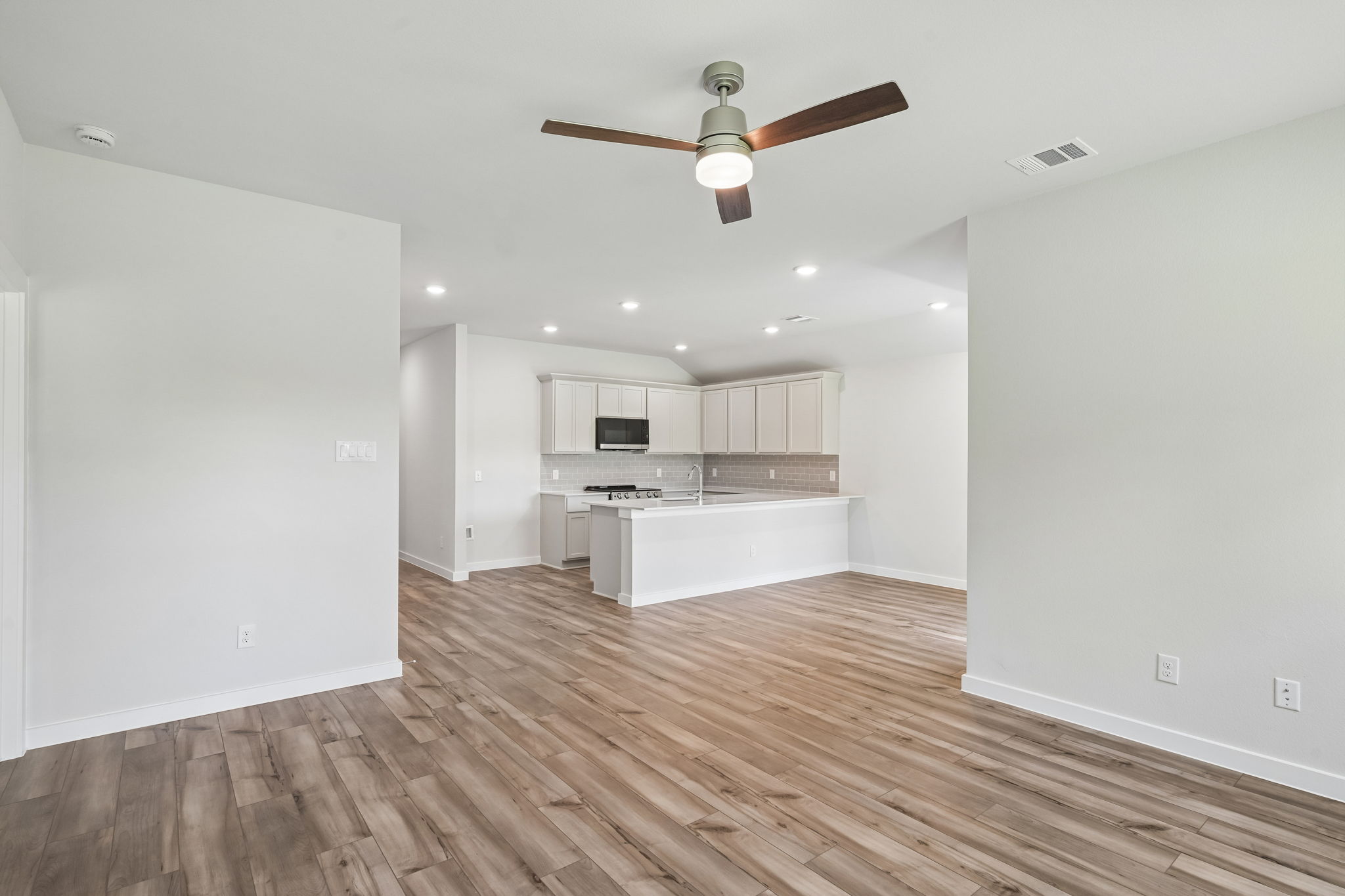 A large empty kitchen.