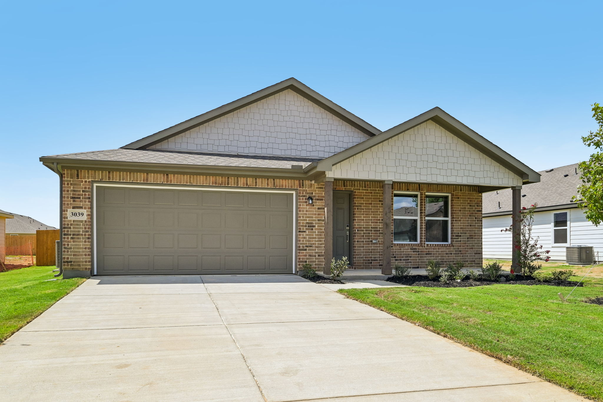 A house with a garage.