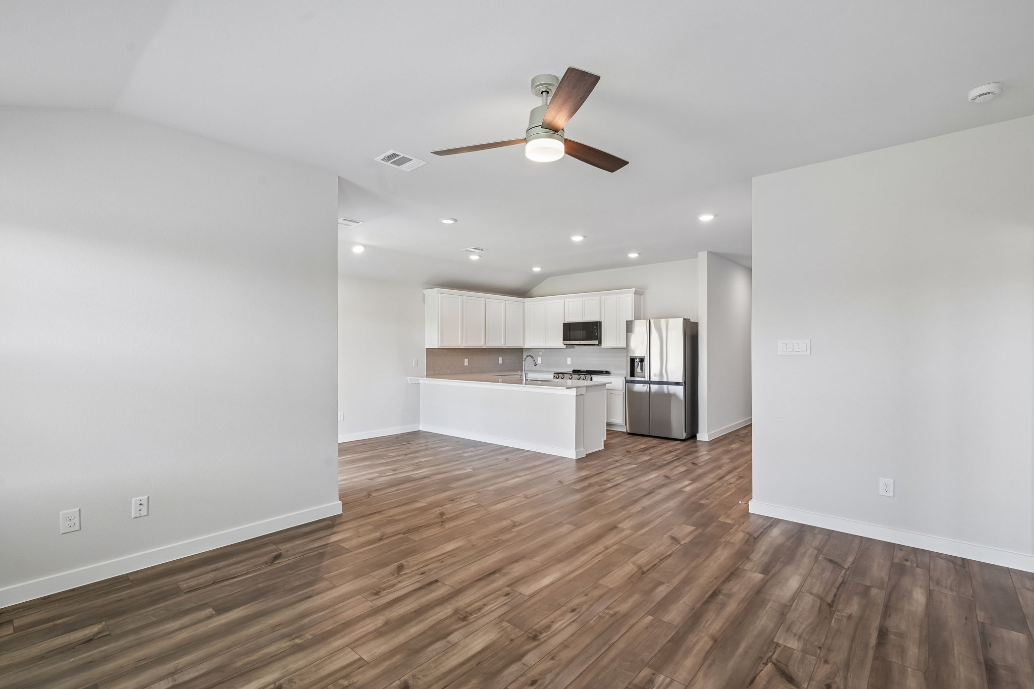 A large empty kitchen.
