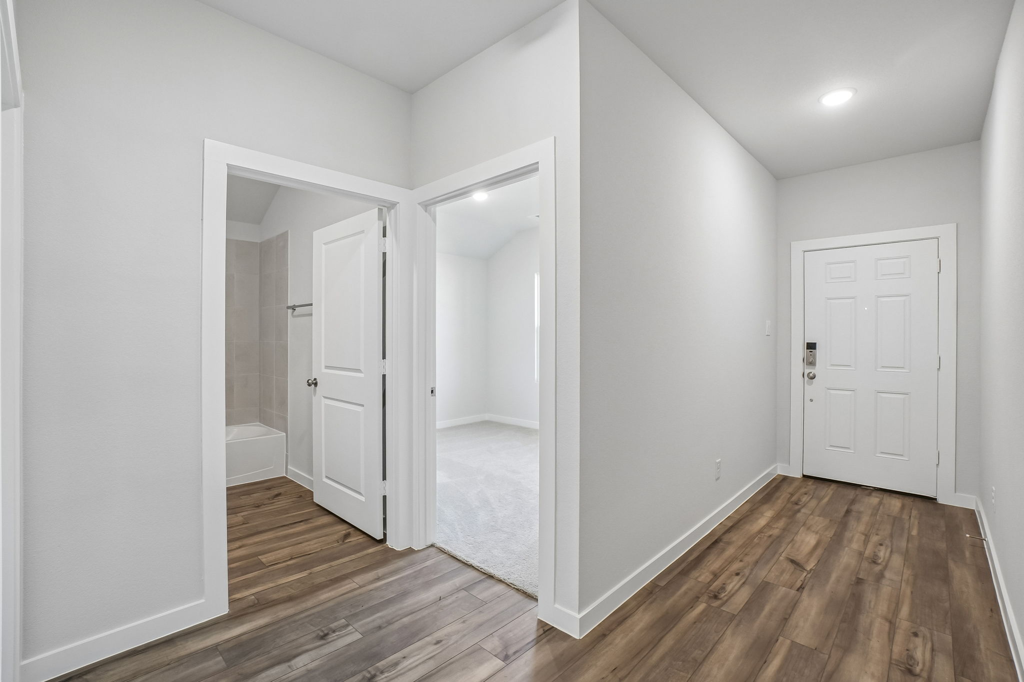 A room with white doors.