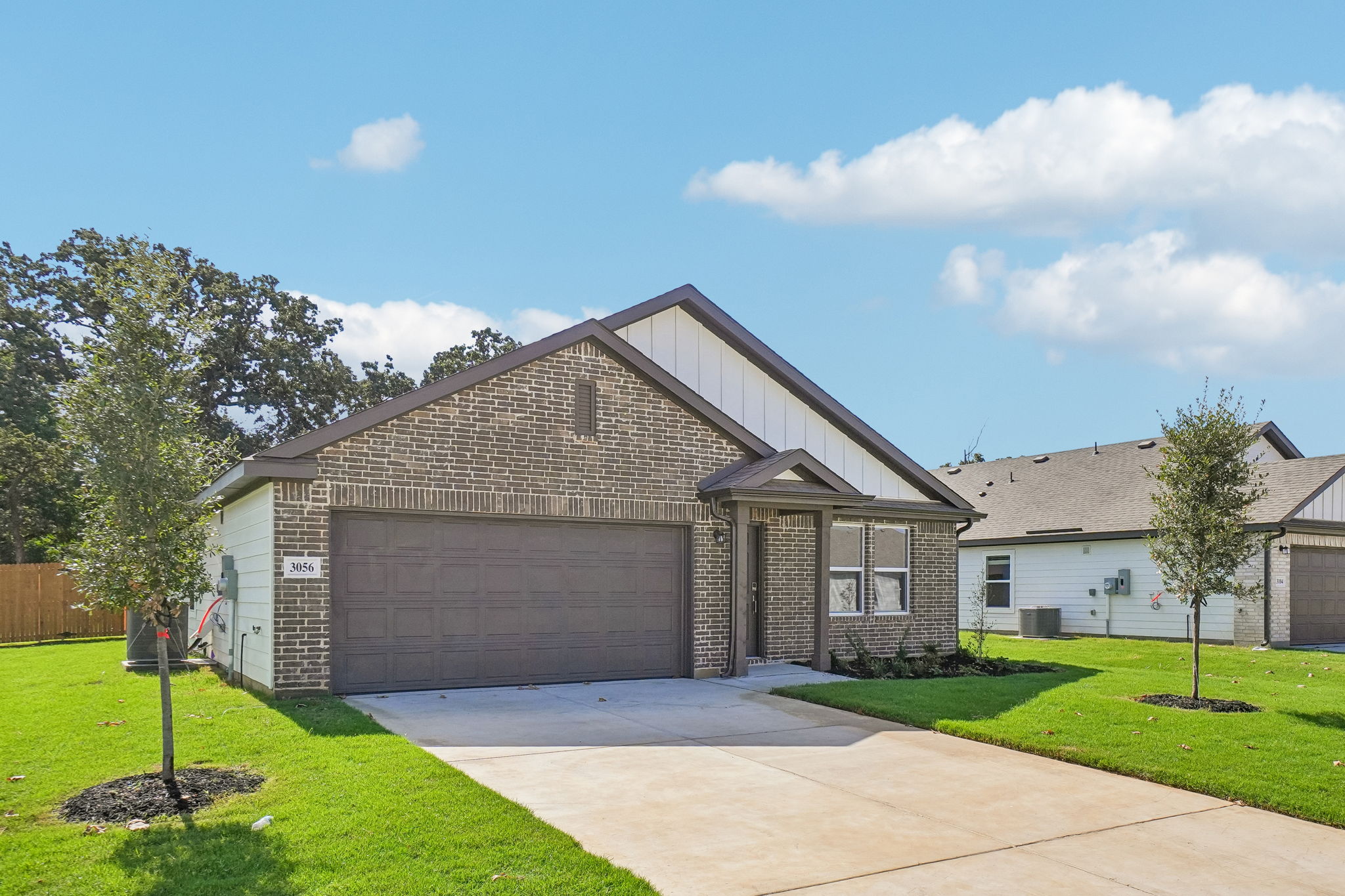 A house with a garage.
