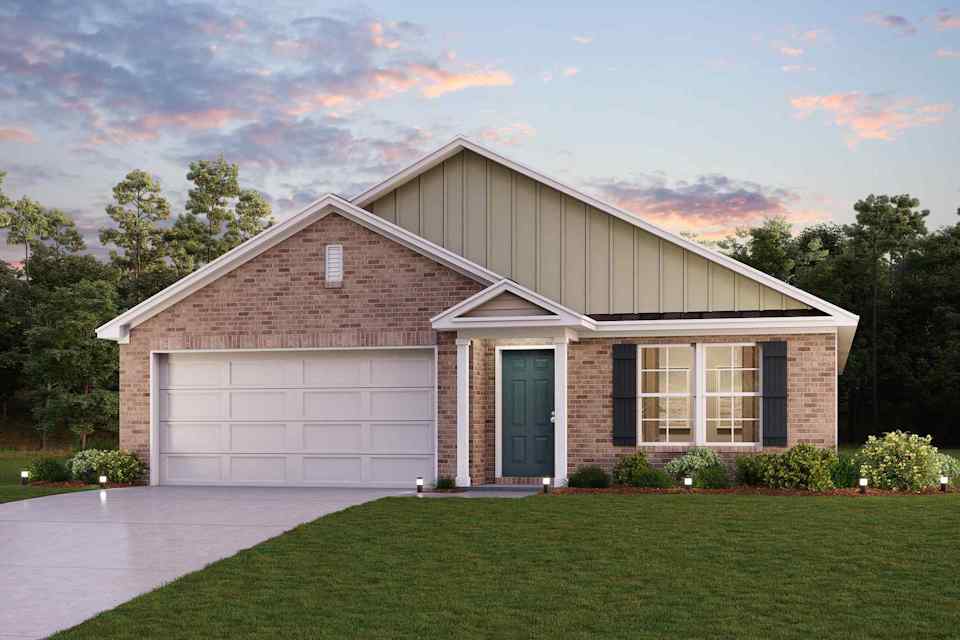 A house with a garage.