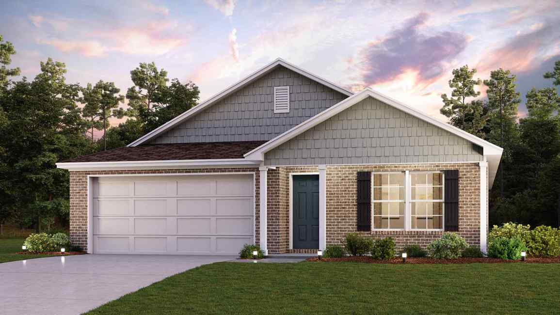 A house with a garage.