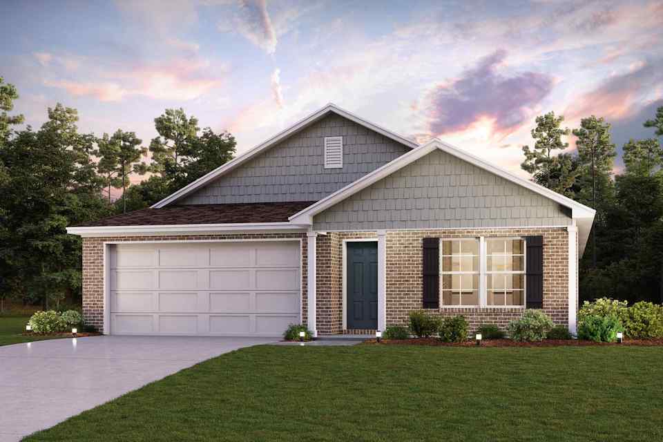 A house with a garage.