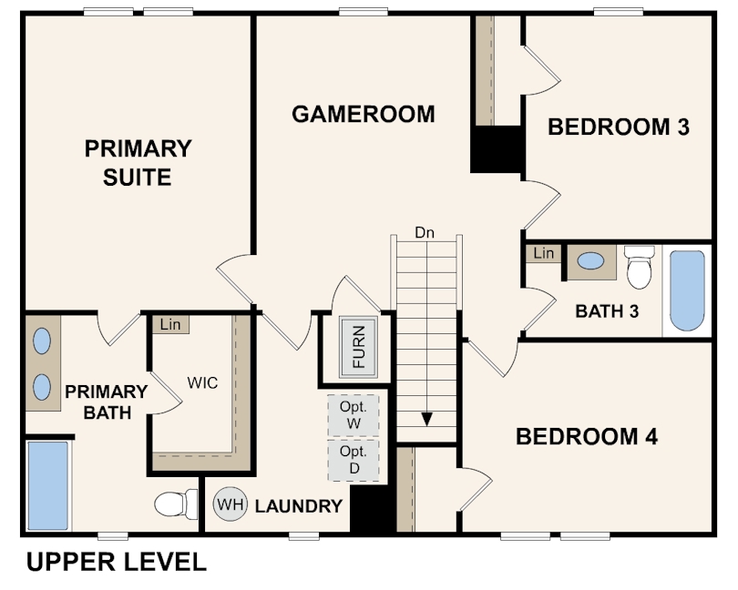 Dupont Second Floor plan at Middlefield Village by Century Communities