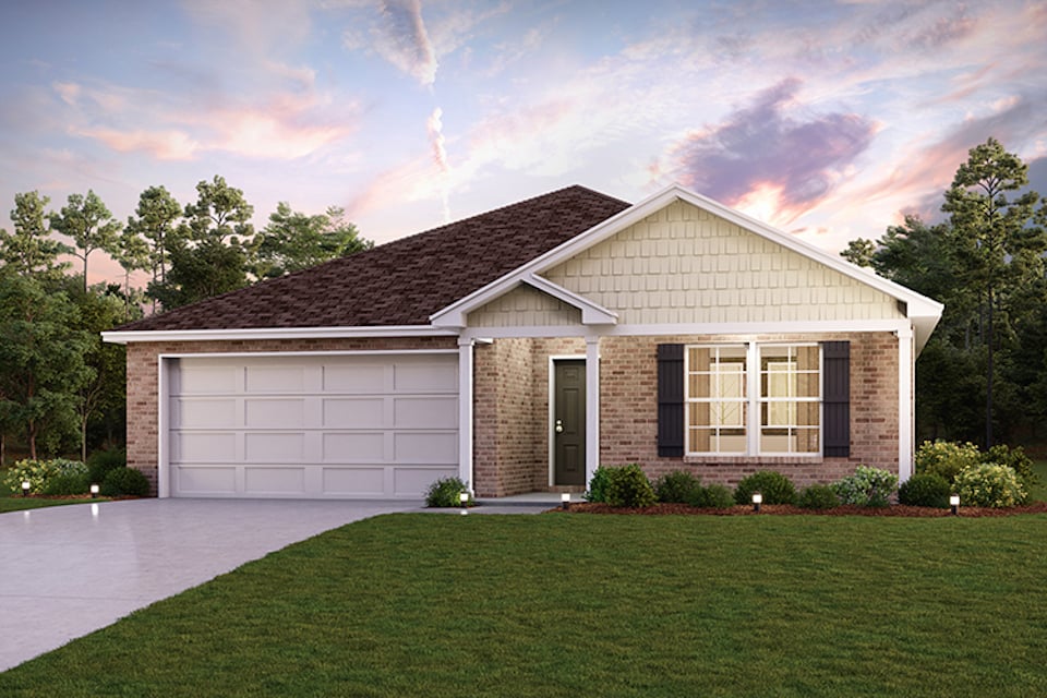 A house with a garage.