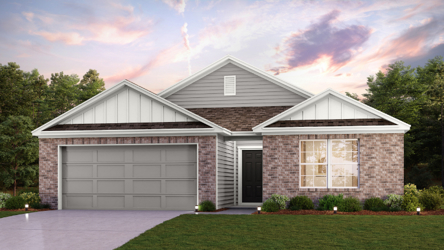 A house with a garage.